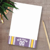 Paarse gele Jersey Stripes Aangepast naamnummer Post-it® Notes