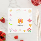 Paarse & Gele Kinderverjaardags Servetten (Insitu)