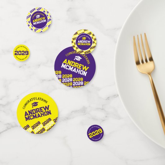 Paarse Gele Klas van HET JAAR Gepersonaliseerd Fee Confetti (Groep)