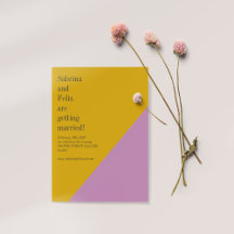 Paarse gele kleurenblok Geometrische moderne bruil