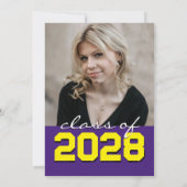 Paarse & Gele Krijtbord Filmstrip Afstuderen Kaart (Achterkant)