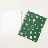 Paarse gele madeliefjes op groen in bloemenpatroon planner (Display)