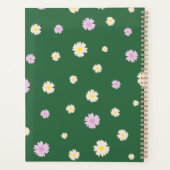 Paarse gele madeliefjes op groen in bloemenpatroon planner (Achterkant)
