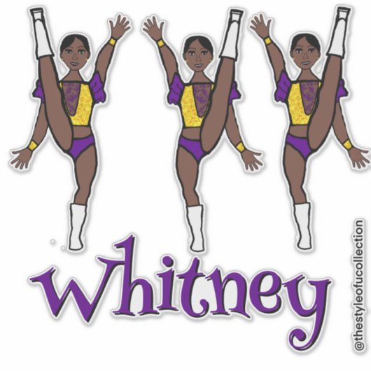 Paarse Gele Majorette Danser #1 Sticker (Voorkant)