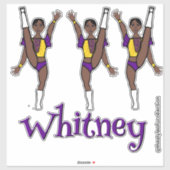 Paarse Gele Majorette Danser #1 Sticker (Vel)