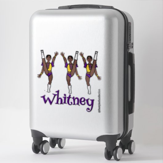 Paarse Gele Majorette Danser #1 Sticker (Koffer)