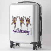 Paarse Gele Majorette Danser #2 Sticker (Koffer)