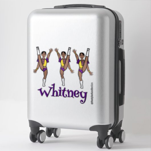 Paarse Gele Majorette Danser #2 Sticker (Koffer)