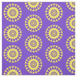 Paarse gele Mandala - Abstract patroon afdrukken Stof