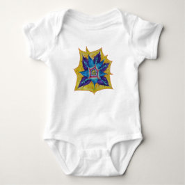 Paarse gele Mandala Baby Jersey Bodysuit, wit Romper