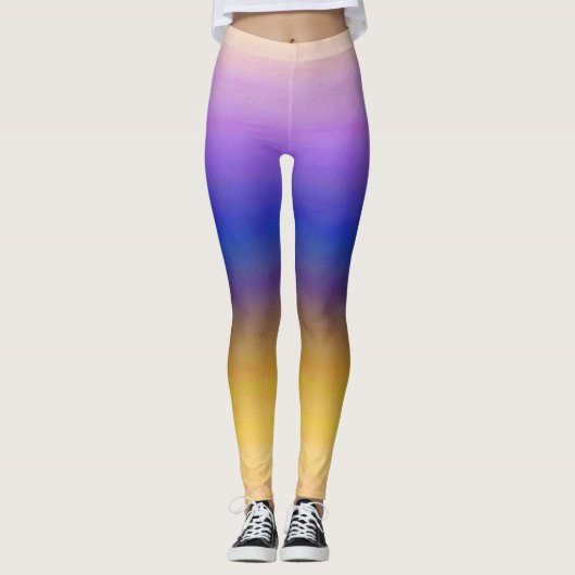 Paarse gele ombre leggings (Voorkant)