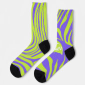 Paarse Gele Ongematchte Zebra Soks Sokken (Links)