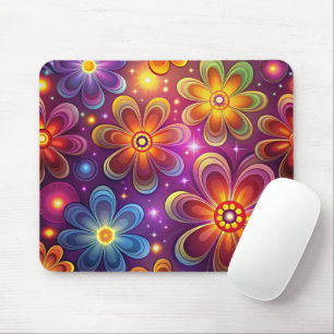 PAARSE GELE ORANJE GROOVY HIPPIE PATRONEN MUISMAT