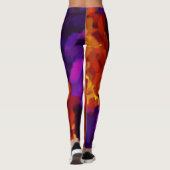 Paarse Gele Oranje Verf Splatter Leggings (Achterkant)