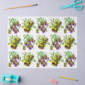  Paarse Gele Orchidee Bloem Ontschroothoop Tissuepapier (Craft)
