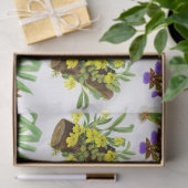  Paarse Gele Orchidee Bloem Ontschroothoop Tissuepapier (Geschenk)