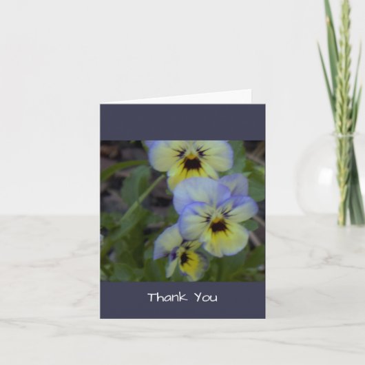 Paarse Gele Pansies Bedankkaart (Voorkant)