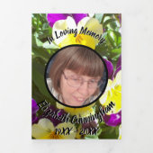 Paarse gele pansies patch vijf foto gedenkteken drieluik aankondiging (Cover)