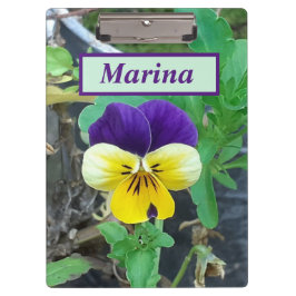 Paarse & Gele Pansy Klembord