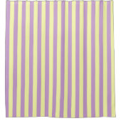Paarse Gele Pastel Strepen Patroon Modern Douchegordijn (Voorkant)