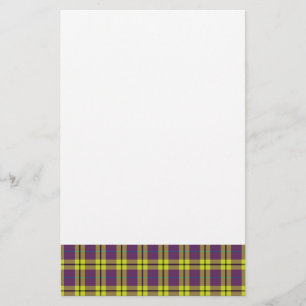Paarse & Gele Plaid Briefpapier