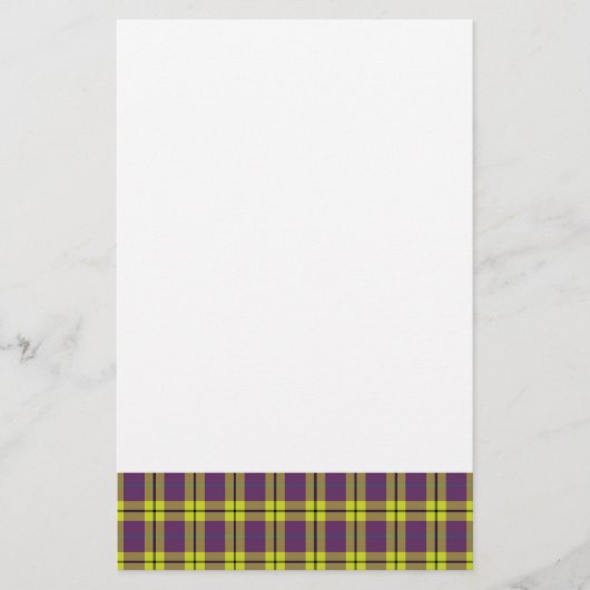 Paarse & Gele Plaid Briefpapier (Voorkant)