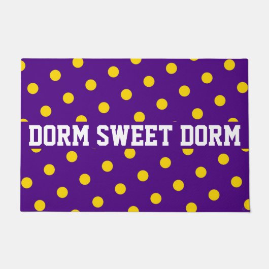 Paarse Gele Polka Dot Dorm School Football Home Deurmat (Voorkant)