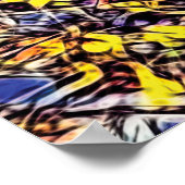 Paarse & Gele Psychedelische Fractal Mandala Poster (Hoek)