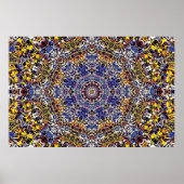 Paarse & Gele Psychedelische Fractal Mandala Poster (Voorkant)