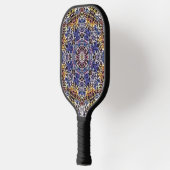 Paarse & Gele Psychedelische Fractale Mandala Pickleball Paddle (Links)
