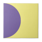 Paarse gele retro halve cirkel midden eeuw modern tegeltje (Voorkant)