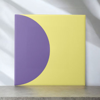 Paarse gele retro halve cirkel midden eeuw modern tegeltje