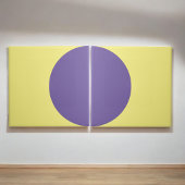 Paarse gele retro halve cirkel midden eeuw modern tegeltje