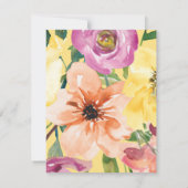 Paarse gele roze Waterverf Floral 21e verjaardag Kaart (Achterkant)