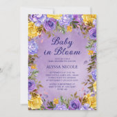 Paarse gele rozen pioenen Baby in bloei Kaart (Voorkant)