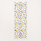 Paarse gele rozen Waterverf bloembloem Yogamat (Voorkant)
