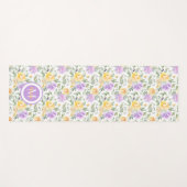 Paarse gele rozen Waterverf bloembloem Yogamat (Voorkant (horizontaal))