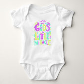 Paarse Gele Speelse "God's Little Miracle" Romper (Voorkant)