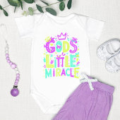 Paarse Gele Speelse "God's Little Miracle" Romper