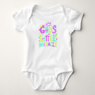 Paarse Gele Speelse "God's Little Miracle" Romper