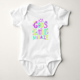 Paarse Gele Speelse "God's Little Miracle" Romper