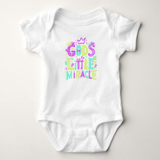 Paarse Gele Speelse "God's Little Miracle" Romper (Voorkant)