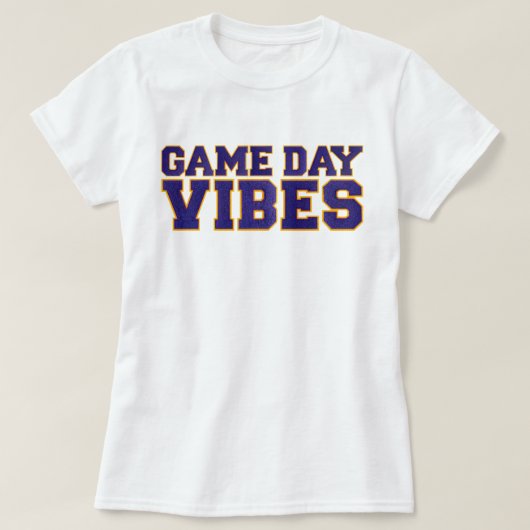 Paarse & Gele Spel Dag Vibes T-shirt (Design voorkant)