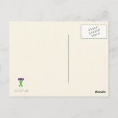 Paarse gele sterrenschouderklopster briefkaart (Achterkant)