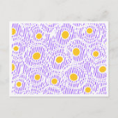 Paarse & Gele Strepen & Stippen Briefkaart Sjabloo (Voorkant)