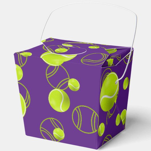 Paarse gele tennisbalpatroon bedankdoosjes (Voorkant)
