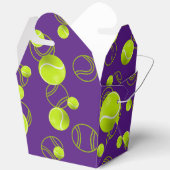 Paarse gele tennisbalpatroon bedankdoosjes (Open)