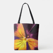 Paarse Gele Tuinbloem Abstracte Canvas tas (Achterkant)