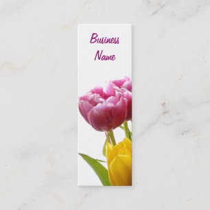 Paarse & Gele Tulp Boeklegger Bedrijfskaarten Mini Visitekaartje