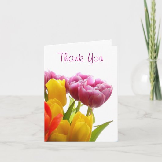 Paarse & Gele Tulpen Bedankkaart (Voorkant)